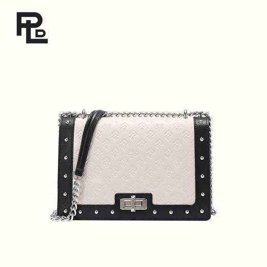 保兰德PLD东方雅奢45度老花压纹头层牛皮链条包单肩包斜挎包通勤必备女包 商品图0