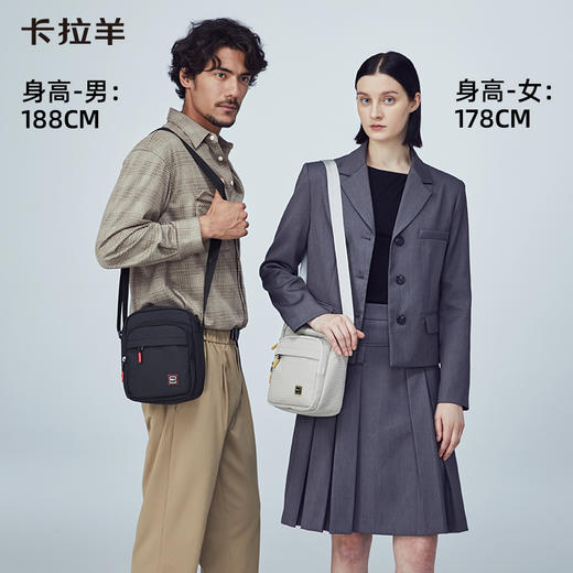 卡拉羊大容量多功能单肩包男女户外休闲轻便百搭简约格调CX4026 商品图3