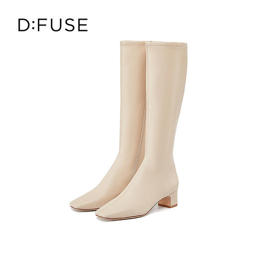 Dfuse迪芙斯冬季新款摩登弹力及膝瘦瘦靴高跟长靴DF34117043 商品图2