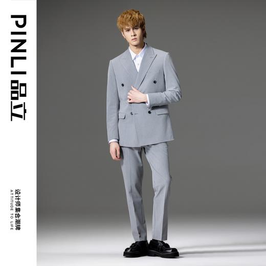 PINLI品立2023秋季新款男商务正装直筒小西裤休闲长裤GD233115078 商品图1