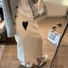【爱心针织半身裙】秋冬高腰显瘦  中长款开叉包臀长裙   直筒a字裙子 商品缩略图0