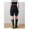VIMAGE纬漫纪冬季新款时尚休闲通勤百搭简约直筒显瘦短裤V2005619 商品缩略图5