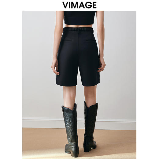 VIMAGE纬漫纪冬季新款时尚休闲通勤百搭简约直筒显瘦短裤V2005619 商品图5
