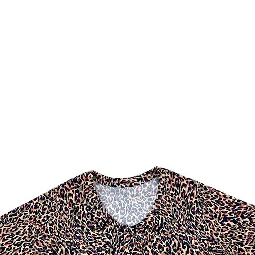 03-4潘依绣丁丁宠粉潘依绣夏季新款豹纹时尚休闲宽松显瘦短袖T恤 Q17180 商品图2