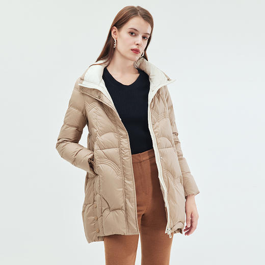 EITIE爱特爱冬季新款连帽保暖女中长款羽绒服7211925 商品图3