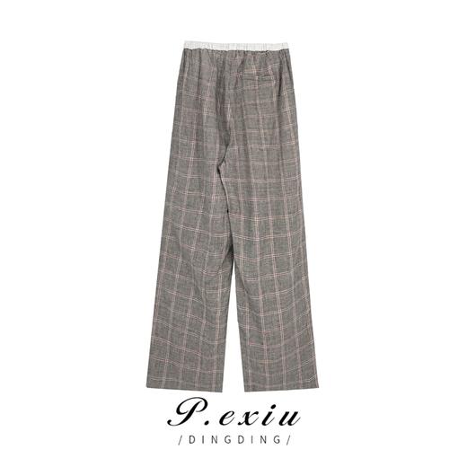 03-4潘依绣丁丁宠粉麻-料-夏季抽绳松紧腰时尚百搭显瘦休闲裤 MY23134 商品图1