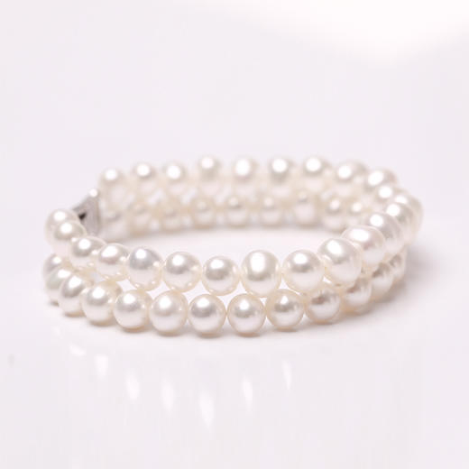 美裕 淡水珍珠花样手链  6.5-7.5mm白 双排 103397 商品图2
