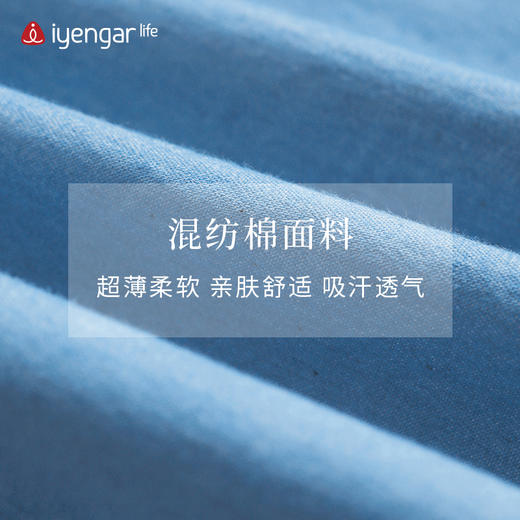 C2092艾扬格life丹宁蓝纯色男女同款牛仔色瑜伽短裤 商品图5