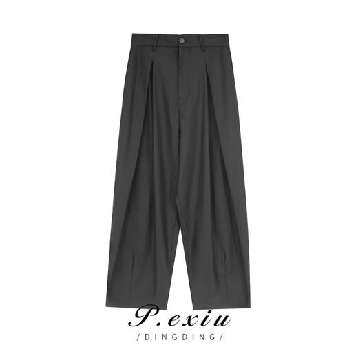 04-1潘依绣丁丁宠粉个性褶皱垂感显瘦纯色西裤宽松休闲裤 W-61493 商品图0