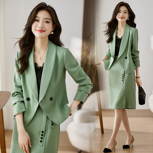 百搭时装套装，圆领长袖显瘦两件套HRYZ8996 商品图0