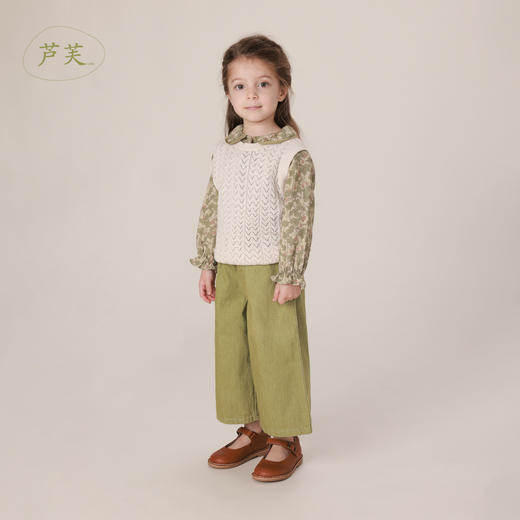 【马克珍妮 芦芙】春装新款 女童彩虹花纱镂空针织马甲230300 商品图0