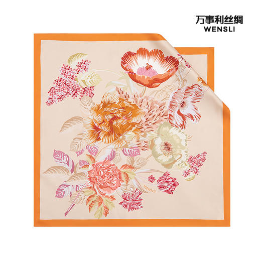 万事利“芙蓉花开”63厘米双面印花中方巾 商品图2