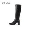 Dfuse迪芙斯冬季新款百搭弹力及膝高靴瘦瘦靴高跟长靴DF34117049 商品缩略图7