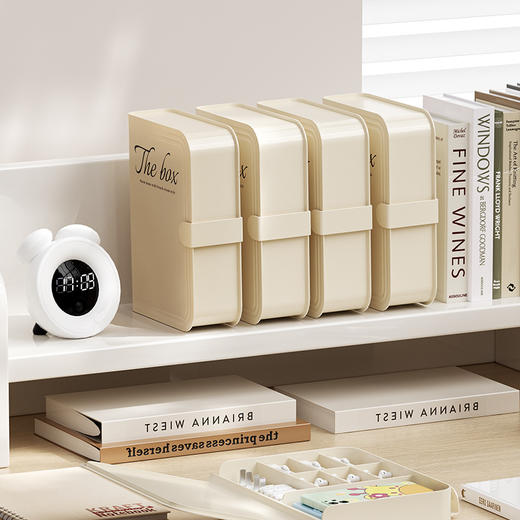 「三色可选！分区收纳」数据线收纳盒 手机壳钢化膜充电宝耳机充电线整理桌面分格储物盒子 商品图2