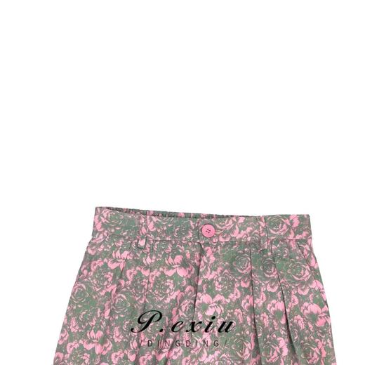 01-1潘依绣丁丁宠粉【清凉感】宽松复古百搭阔腿裤印花休闲裤W-61266 商品图2