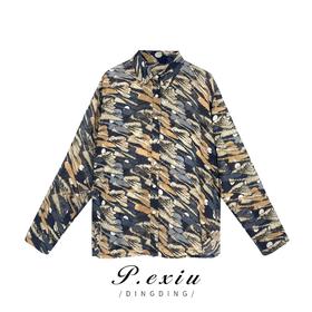 01-1潘依绣丁丁宠粉  夏季复古港风小众宽松时尚气质印花衬衫 SH5038