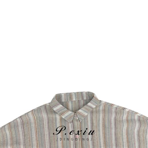 04-6潘依绣丁丁宠粉【慵懒周末】春夏设计感小众气质条纹衬衫 SH5026 商品图3