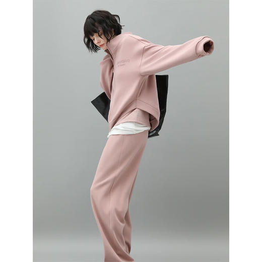 【限时特惠】COCOBELLA立体字母印花加绒立领外套保暖银狐绒拉链卫衣SC911 商品图2