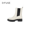 Dfuse迪芙斯冬新款牛皮大黄靴圆头厚底短靴女户外DF34116004 商品缩略图2