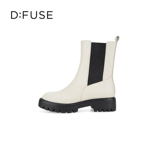 Dfuse迪芙斯冬新款牛皮大黄靴圆头厚底短靴女户外DF34116004 商品图2