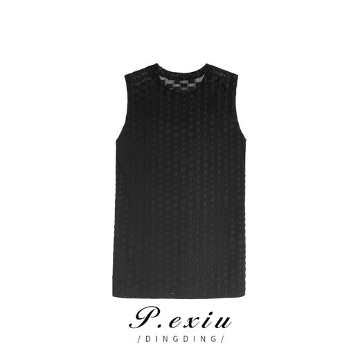 01-1潘依绣丁丁宠粉  夏季新款菱形格子宽松休闲百搭无袖背心 	Z6880 商品图1