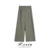 03-4潘依绣丁丁宠粉【现货】0603 夏季宽松百搭阔腿翻边西裤气质显瘦休闲裤 Z1333 商品缩略图0