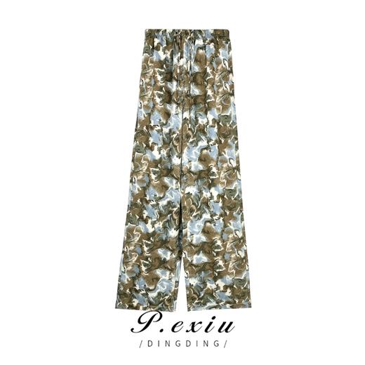 01-1潘依绣丁丁宠粉  夏季薄款印花时尚百搭松紧腰直筒休闲裤 Q1538 商品图0