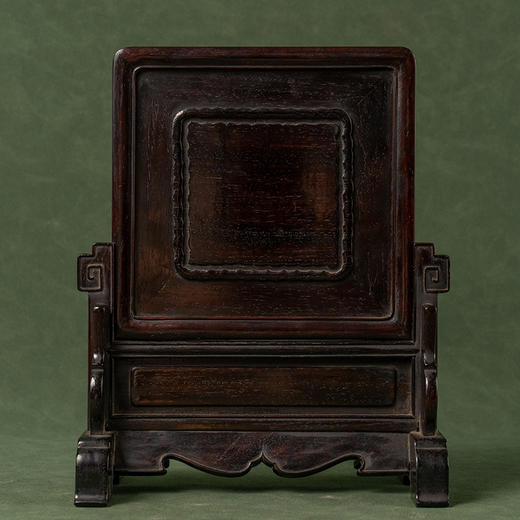 清 红木嵌玉透雕喜上眉梢砚屏 商品图1