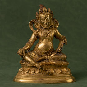 清 铜鎏金财宝天王像