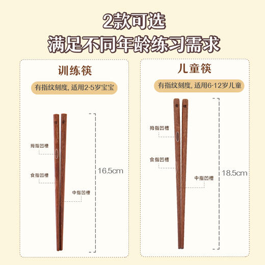 树可儿童筷子训练筷3岁6岁4专用学习6一12岁宝宝练习实木质短木筷 商品图6