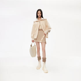 lost in echo设计师品牌大翻领设计感双开拉链宽松轮廓外套女百搭