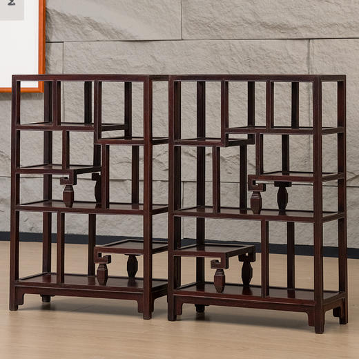 清 红木博古架摆件（一对） 商品图4