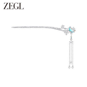 ZEGL设计师月桂女神系列月光石发簪女款古风高级感新中式汉服钗子