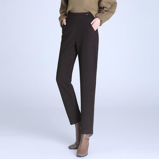 MYX-XS-6033-Y羊毛裤时尚女装毛呢裤高腰休闲裤厚款小脚裤时尚气质哈伦裤 商品图4