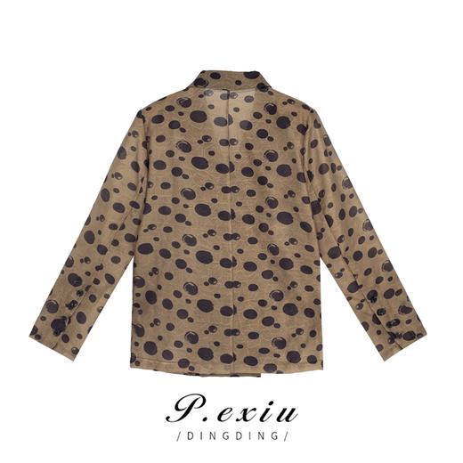 04-6潘依绣丁丁宠粉-天-丝-韩版时尚设计感宽松印花西装外套 W-61259 商品图1