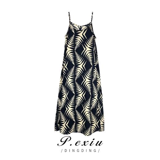 01-1潘依绣丁丁宠粉【漫漫夏日】夏季时尚气质显瘦吊带连衣裙 20922T 商品图0