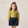 【马克珍妮 芦芙】春装新款 女童微褶木耳边立领衬衫230203 商品缩略图0