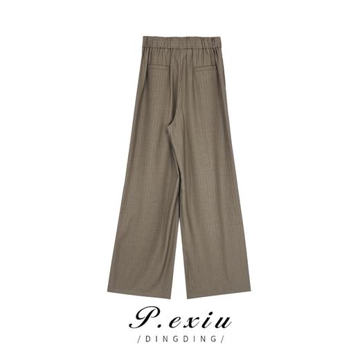 03-4潘依绣丁丁宠粉【现货】0524 夏季暗纹松紧腰休闲直筒西装裤 K184655 商品图1