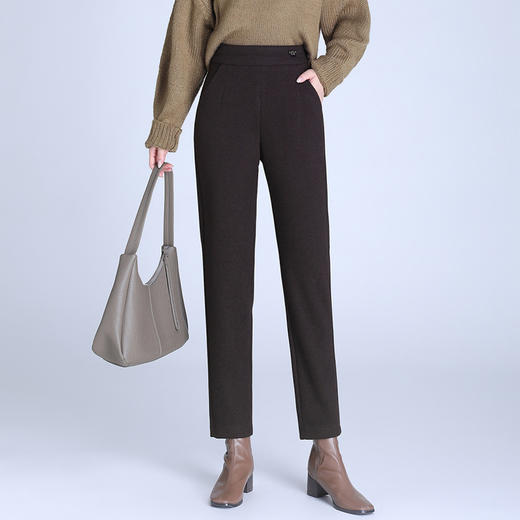 MYX-XS-6033-Y羊毛裤时尚女装毛呢裤高腰休闲裤厚款小脚裤时尚气质哈伦裤 商品图1