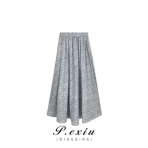 04-1潘依绣丁丁宠粉PanYiXiu/潘依绣文艺风印花显瘦百搭半身裙 SH2313 商品图1