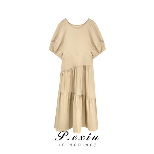 08-2 潘依绣丁丁宠粉夏季新款设计感拼接时尚气质显瘦短袖连衣裙 K5571 商品图0