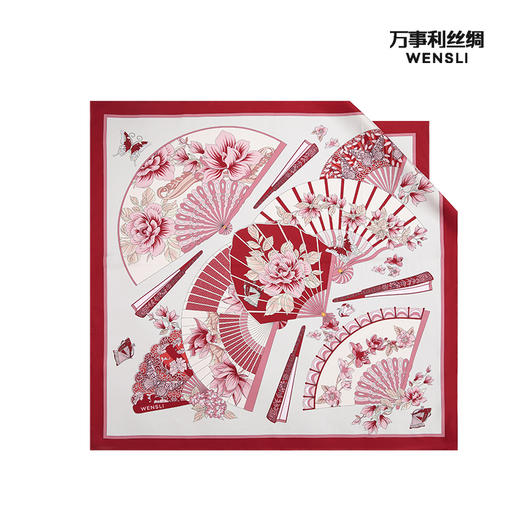 万事利“扇解人意”88厘米双面印花大方巾 商品图2