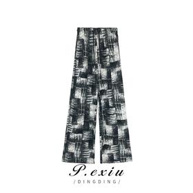 04-1潘依绣丁丁宠粉【水墨画报】复古阔腿裤宽松时尚直筒休闲裤 WH23015