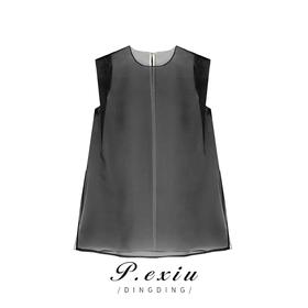 03-5潘依绣丁丁宠粉【奇妙艺术】真-丝拼接双层无袖衬衫 MY23155
