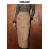 VIMAGE纬漫纪冬季新品高腰纯色显瘦设计小众半身裙V2006619 商品缩略图3