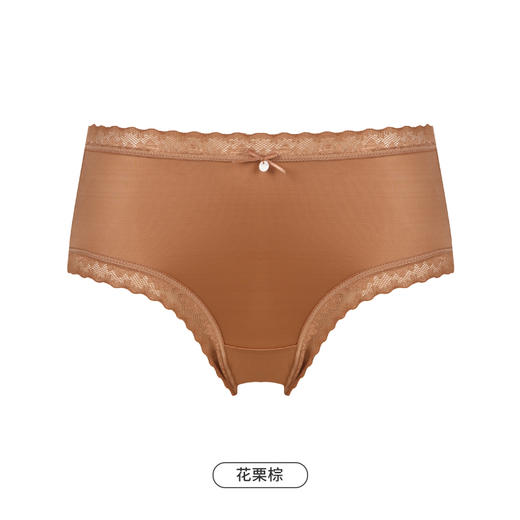 都市丽人基础系列锦泳薄透丝滑低腰平角女士内裤新年本命年红品LK32E5 商品图8