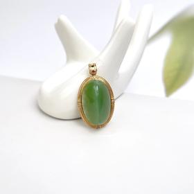 18K碧玉吊坠-全包猫眼蛋面26*16