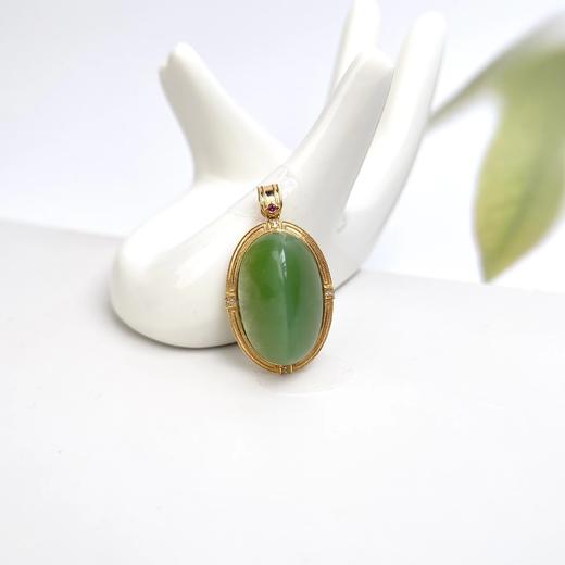18K碧玉吊坠-全包猫眼蛋面26*16 商品图0