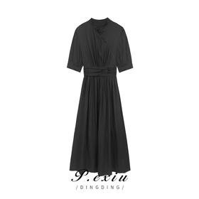 01-1 潘依绣丁丁宠粉 新中式国风小立领气质修身显瘦优雅连衣裙 K7109