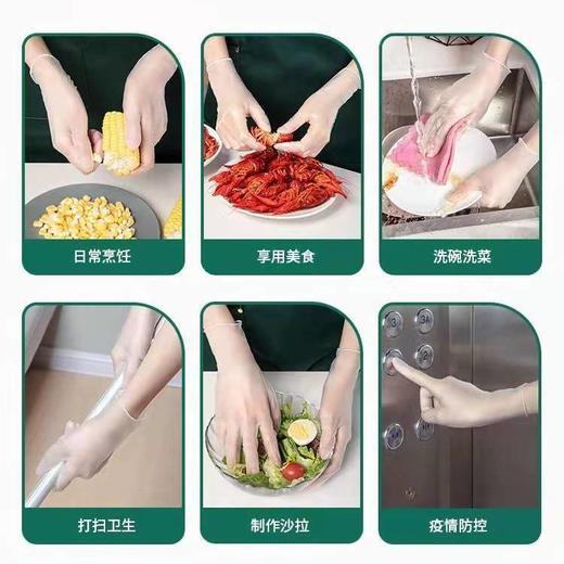「拍1发2！9.9元两包200只」一次性TPE手套加厚耐用PET食品家用餐饮用厨房用品烘焙洗手套 商品图1